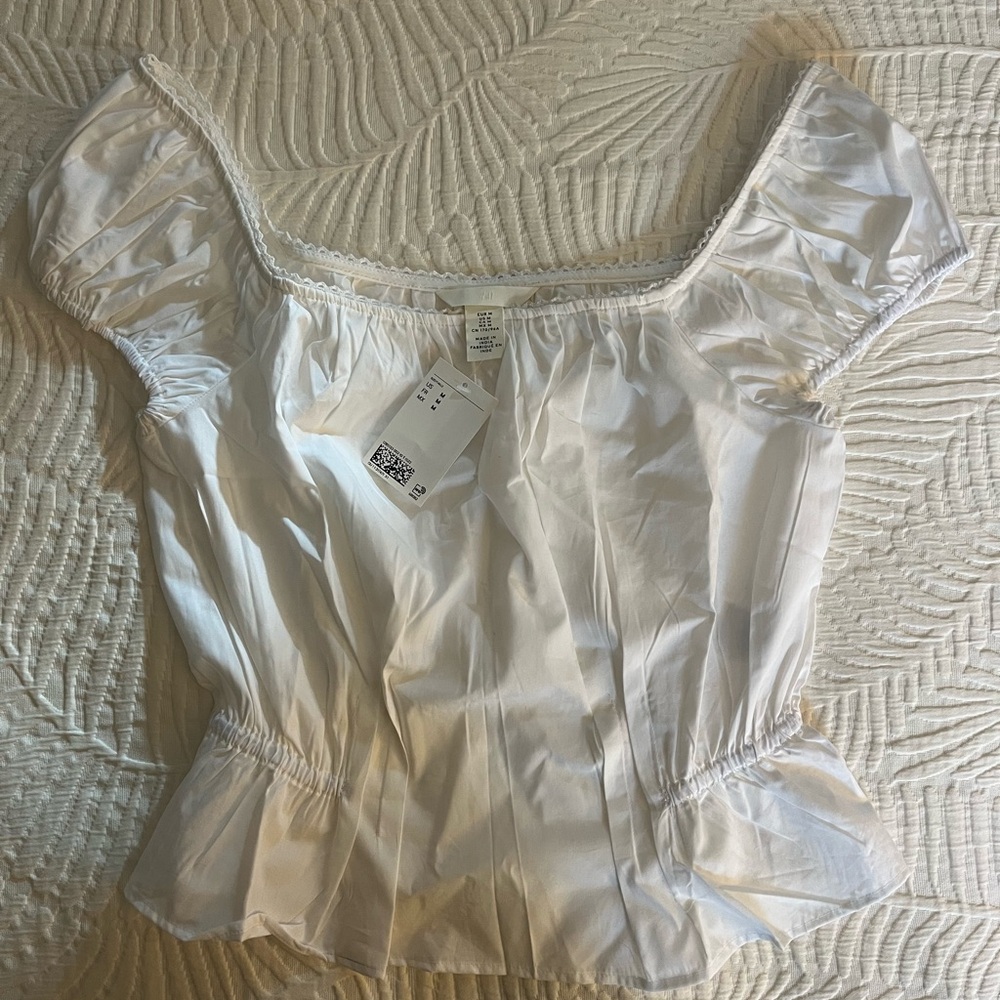 NWT White Poplin Blouse - Picture 3 of 7